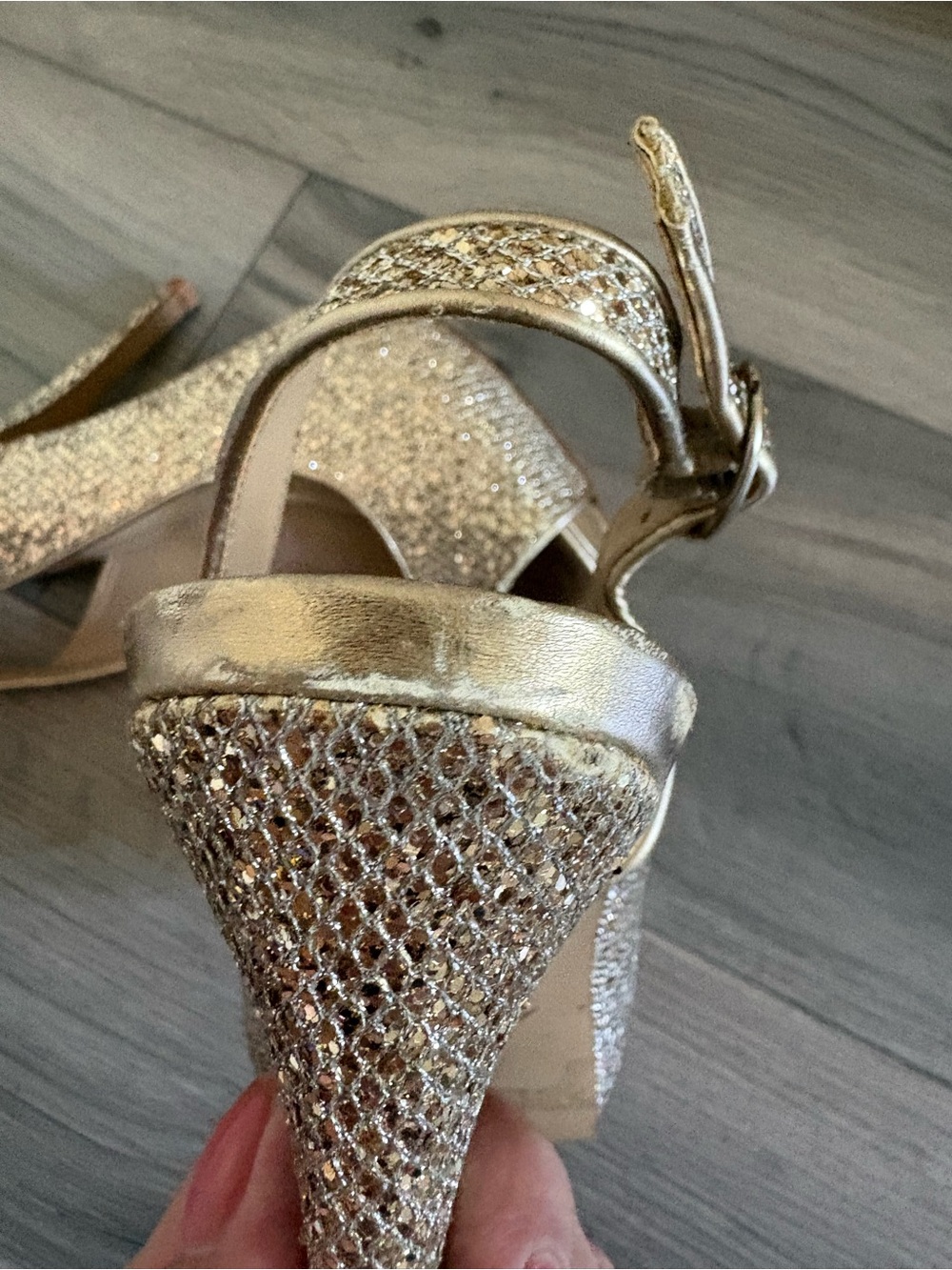 ALDO SLINGBACK GLITTER HEELS - Picture 6 of 8